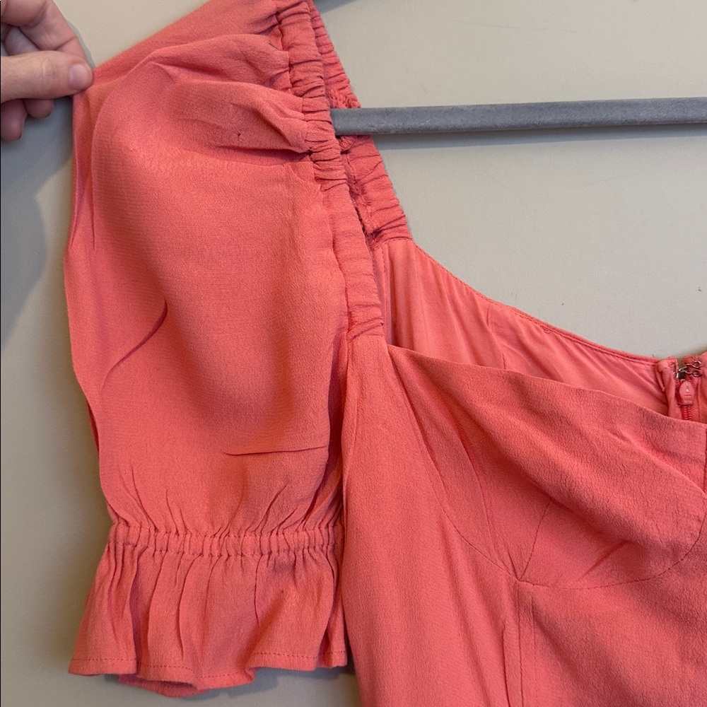 WEWOREWHAT Puff Sleeve Dress, Coral, size 6 - Picture 7 of 12
